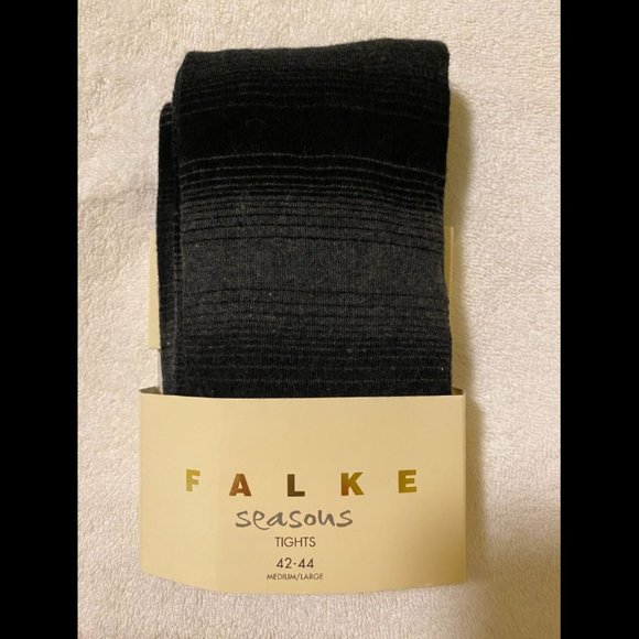 Falke Seasons Tights - Black and Charcoal Variated Stripe - Picture 3 of 4